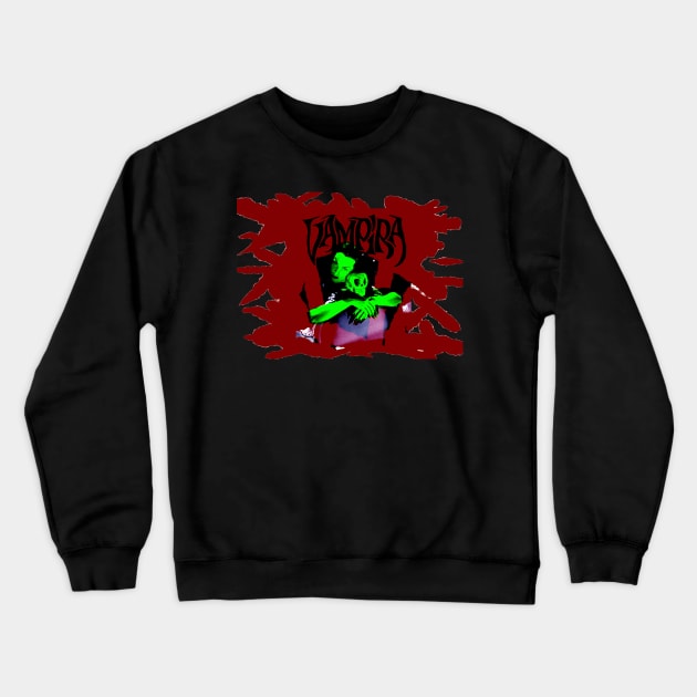 Vampira Classic Horror Lady Crewneck Sweatshirt by 3ET3